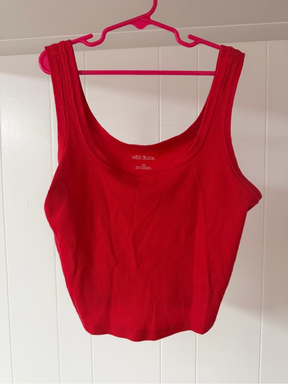 wild fable Red Ribbed Scoop Tank